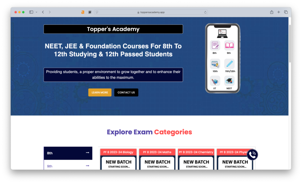 Topper Academy - which is the best coaching institute for IIT-JEE in India.