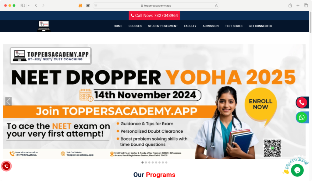 Toppers Academy - one of the best coaching institutes for NEET preparation in Ranchi.