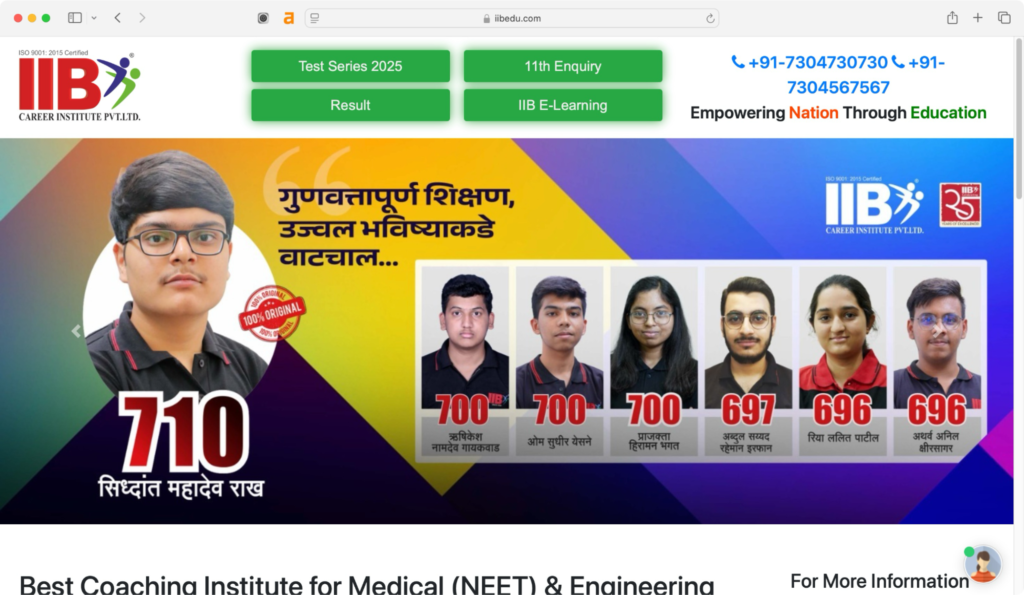 IBB Career Institute - one of the best institutes in Ahmednagar for NEET.