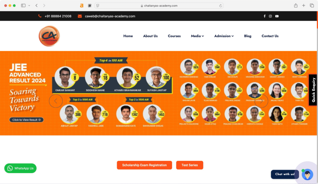 Chaitanya's Academy is one of the best IIT JEE coaching institutes in India.