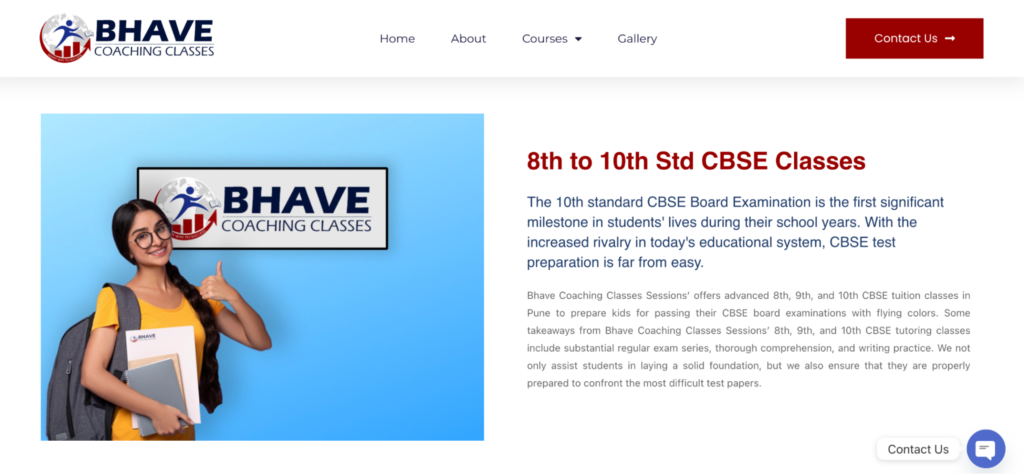 Bhave Coaching Classes offer board exam coaching in Pune for Class 9th and 10th students.