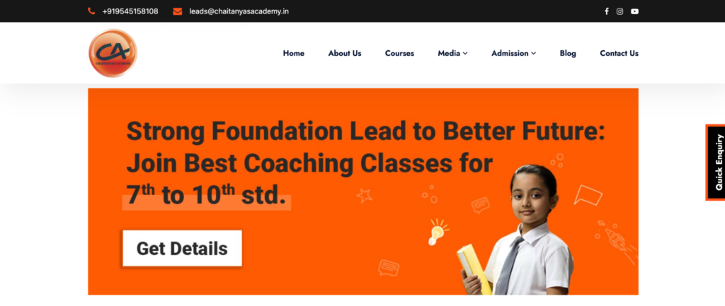 Chaitanya’s Academy is among the best coaching classes in Pune for 9th and 10th students.