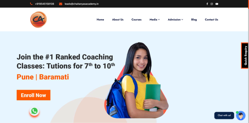 Chaitanya’s Academy is among the best coaching classes in Pune for 9th and 10th students.