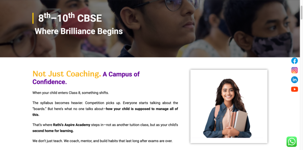 Rathi’s Aspire Academy offers coaching classes in Pune for 9th and 10th students.