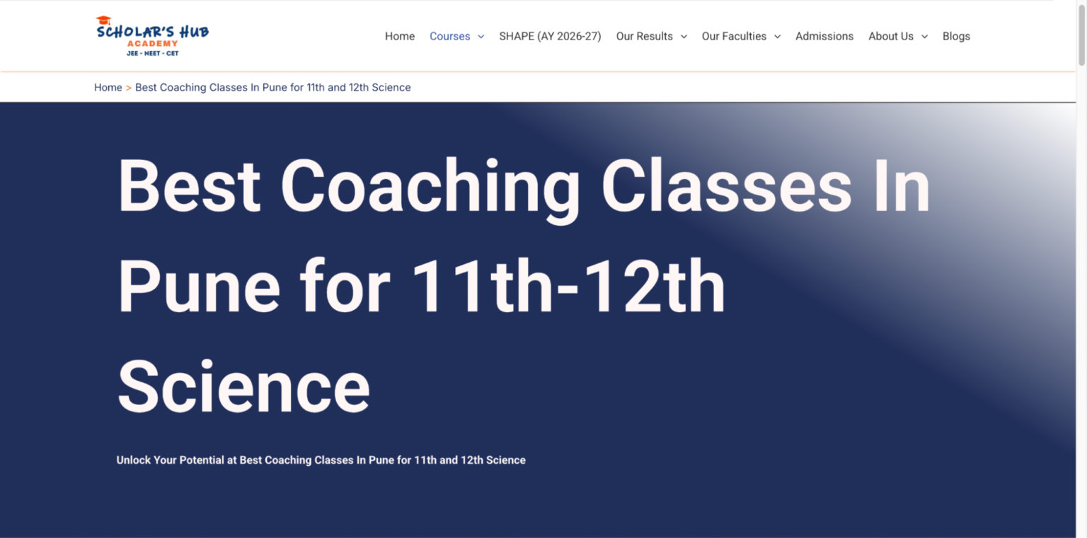 9 Best 11th and 12th Science Coaching Classes in Pune 2025