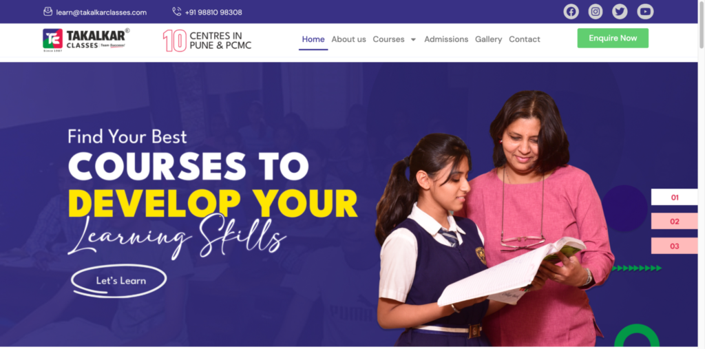 Takalkar Classes offer coaching classes in Pune for 9th and 10th students.