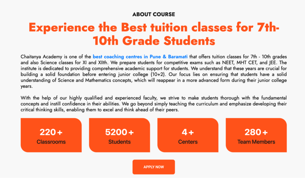 Students choose Chaitanya’s Academy for reliable coaching classes in Pune for 9th and 10th.