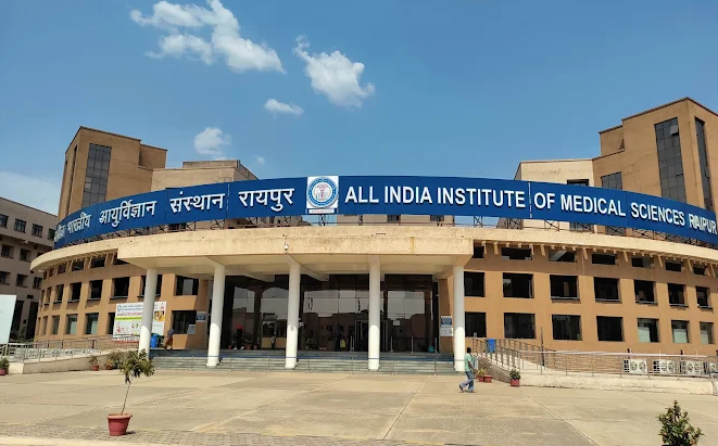 AIIMS Raipur campus in Chhattisgarh, part of the AIIMS institutes in India.