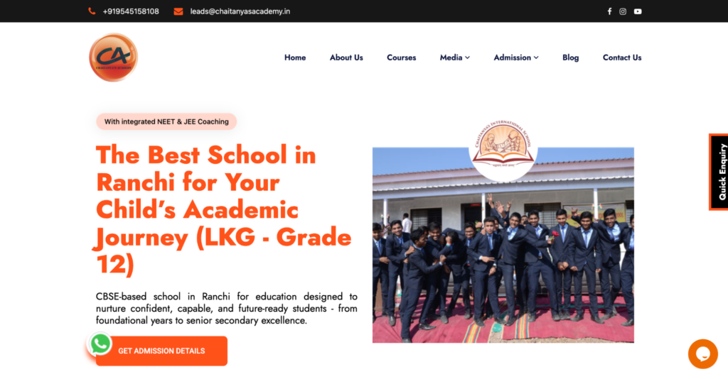 Chaitanya International School is one of the best CBSE schools in Ranchi Jharkhand.