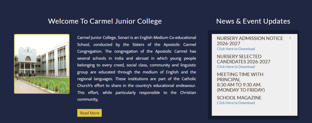 Carmel Junior College Jamshedpur is a reputed ICSE and ISC school in Jharkhand.