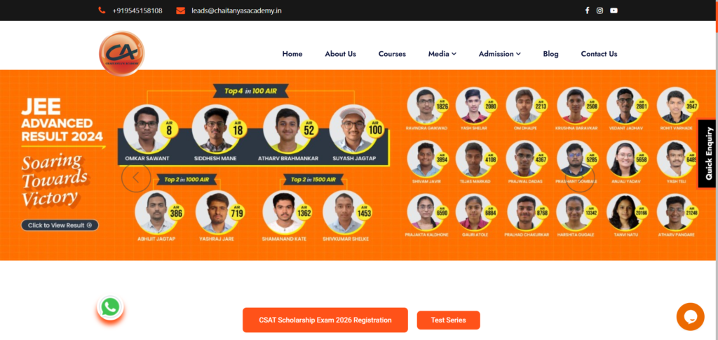 Chaitanyas Academy is one of the best coaching institutes in India.