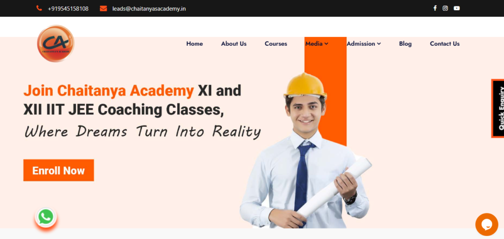 Students preparing for JEE at Chaitanya's Academy to secure admission in top engineering colleges in India.