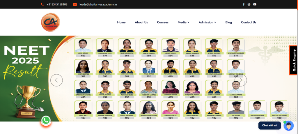 Chaitanya’s Academy for JEE and NEET coaching in Ahilyanagar. 