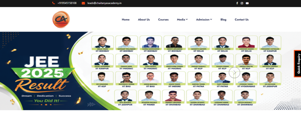 Chaitanya’s Academy mentorship-driven class 12 science coaching institute in Pune.
