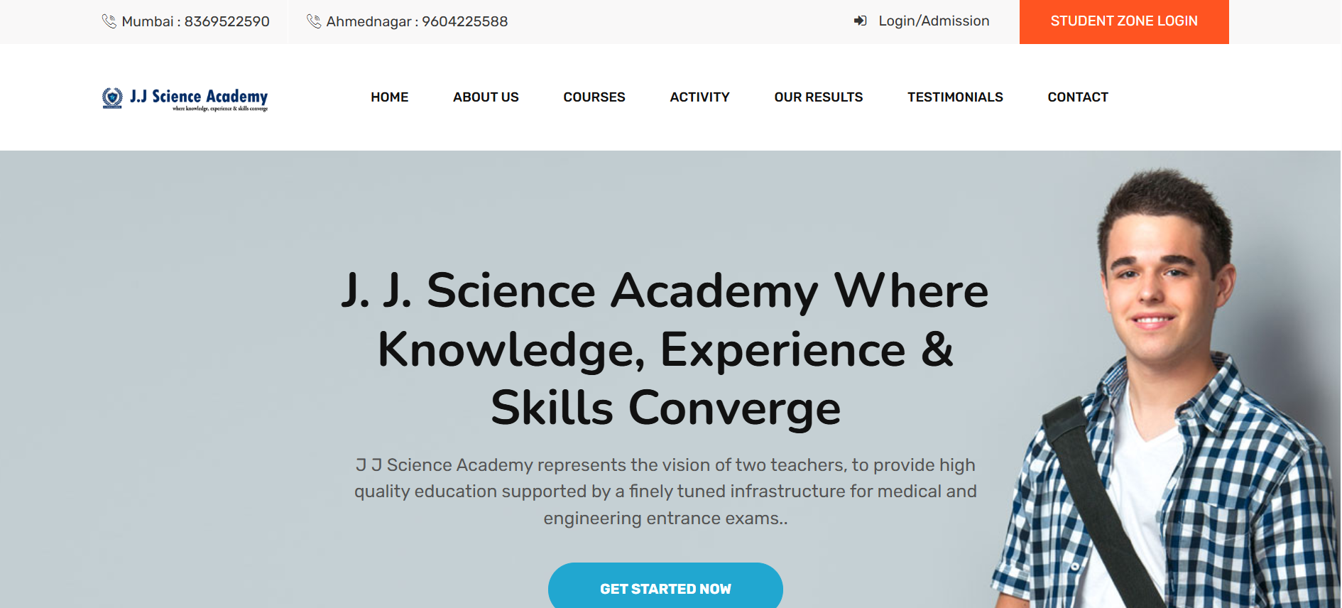 J.J Science Academy for 12th science coaching in Ahilyanagar. 