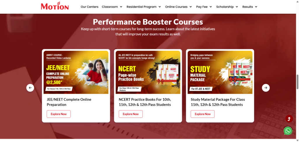 Motion Education offers NEET dropper coaching with small batches, expert faculty, and app-based support. 