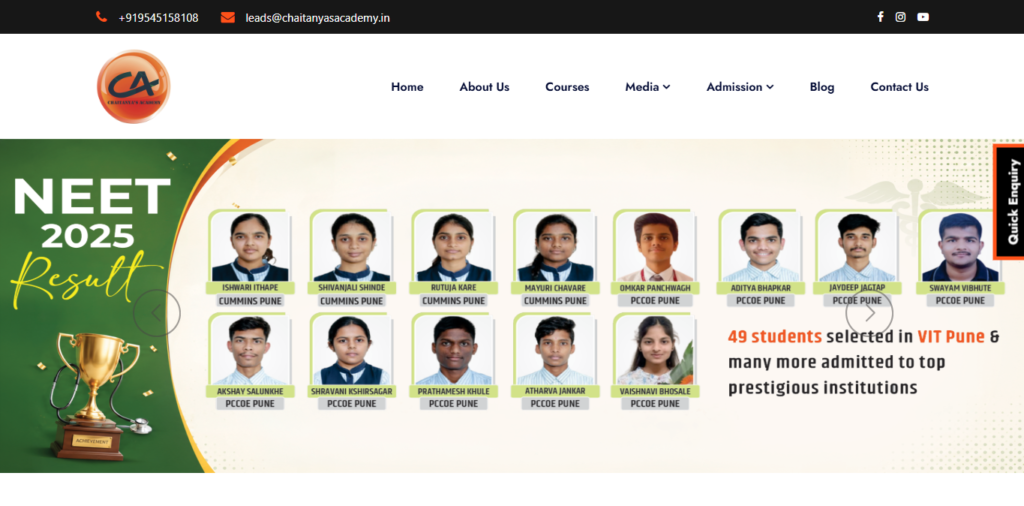 Chaitanya’s Academy the best NEET foundation coaching classes for Class 8, 9, and 10 grade helping ambitious students and thoughtful parents choose the right academic path for medical entrance preparation.