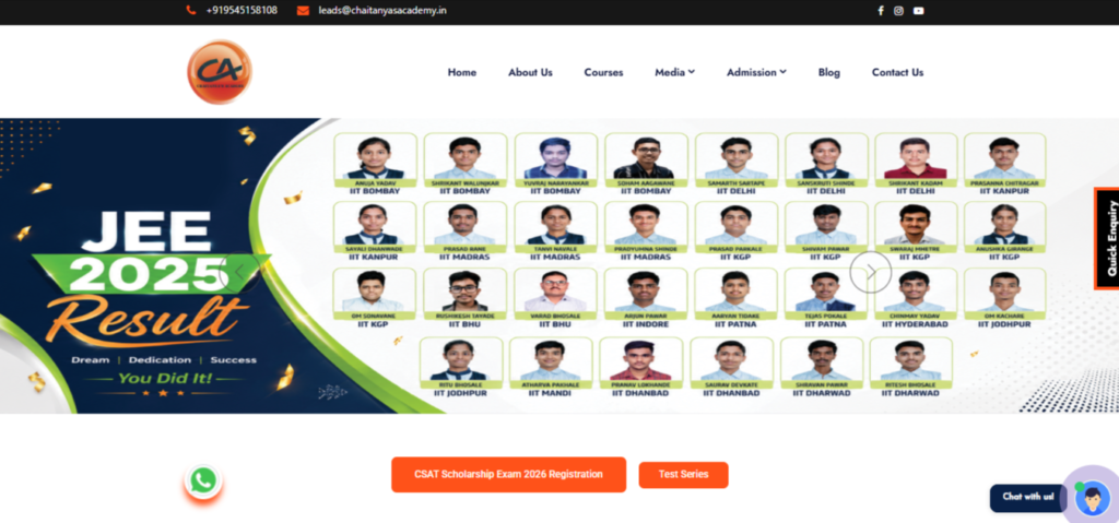 Chaitanya’s Academy class 11 science coaching in Ranchi for NEET and JEE preparation.