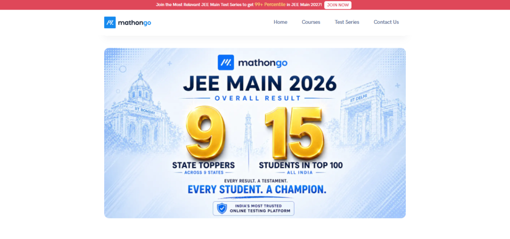 ManthonGo JEE Main and Advanced test series.