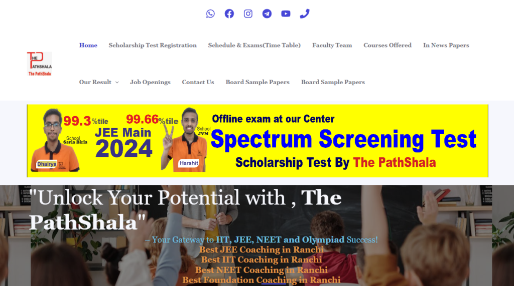 The PathShala class 11 science coaching institute in Ranchi. 