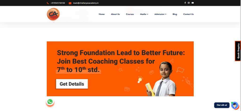 Chaitanya’s Academy is one of the best foundation coaching classes in Pune for Classes 8, 9, and 10.