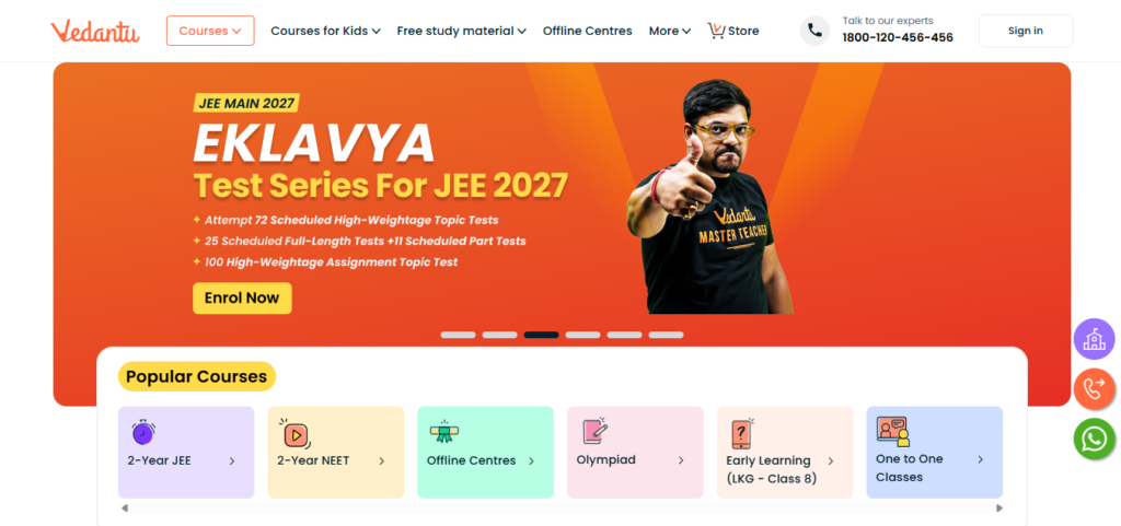 Vedantu JEE mains and advanced test series.