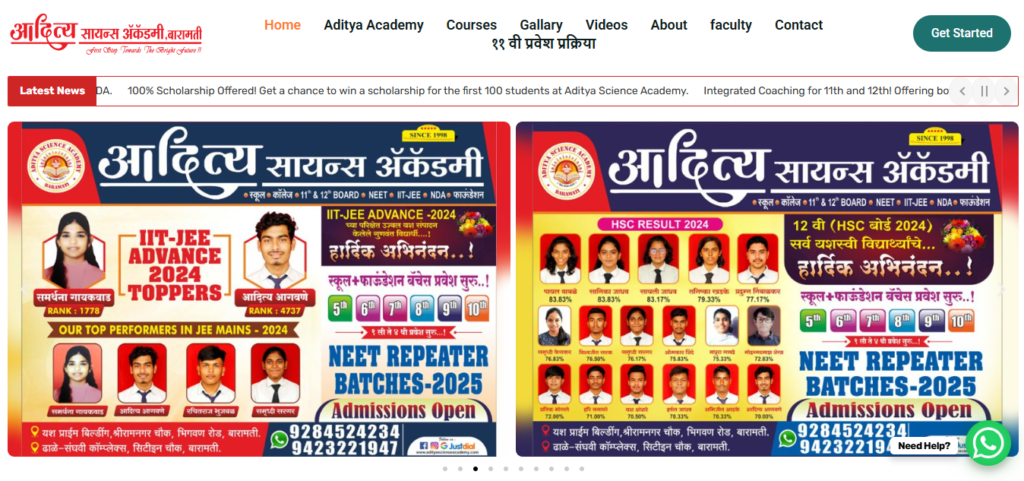 Aditya Science Academy provides foundation coaching classes in Baramati. 