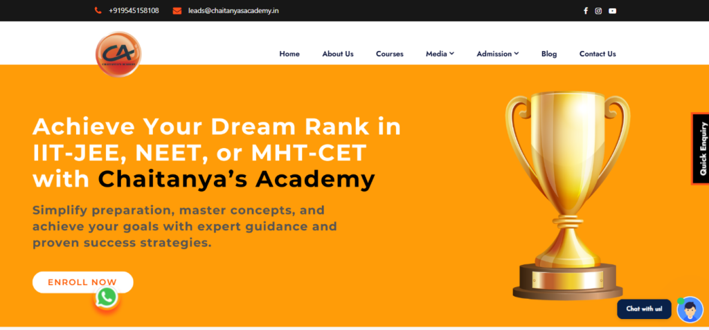 Chaitanya’s Academy foundation coaching for students in Ahilyanagar.