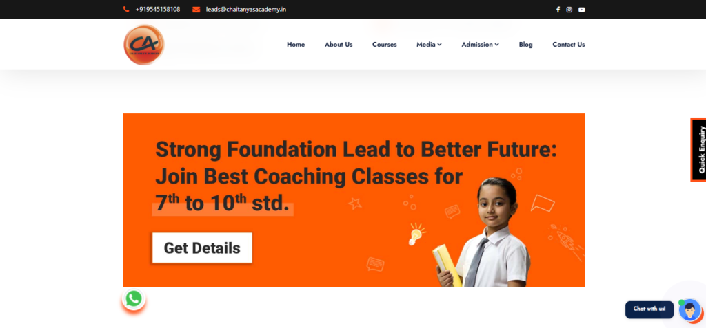 Students learn at Chaitanya's Academy, one of the best foundation coaching classes in Baramati for Classes 8, 9, and 10. 