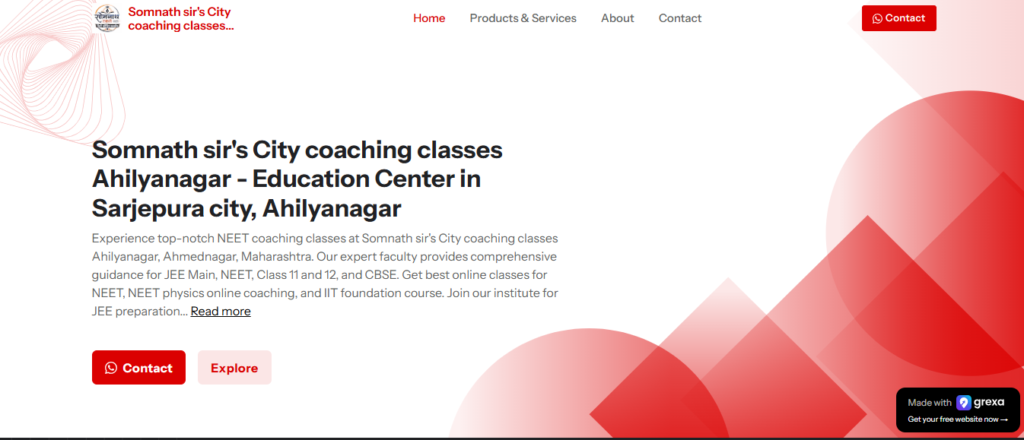 Somnath sir’s City coaching classes for foundation students in Ahilyanagar.