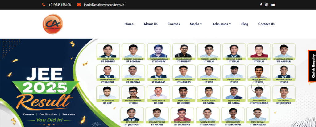 Class 11 student preparing for JEE 2028 with Chaitanya’s Academy guidance.